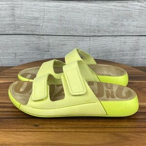 Ecco Women’s 2nd Cozmo Two Band Slide Sandal Sunny Lime Shoe Size 7 EU 38